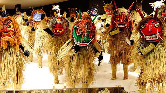 At Namahage museum, there are over 150 different kinds of masks are displayed.